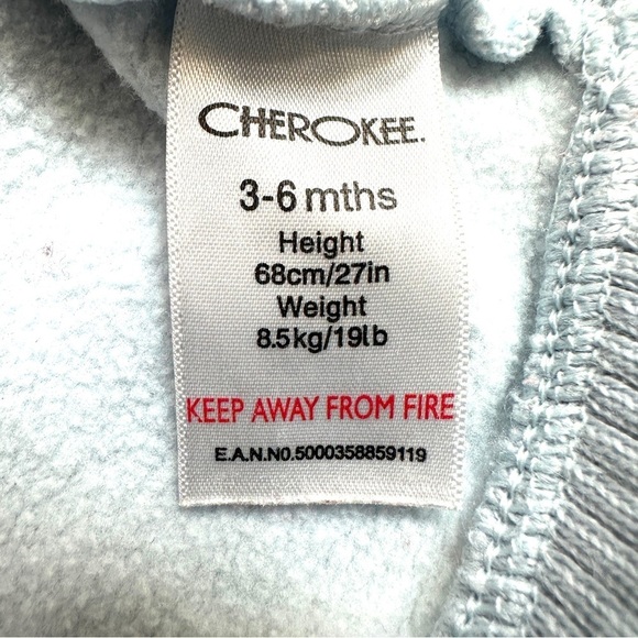 ⭐️ 5 for $25 Cherokee Light Blue Baby Hoodie Zipper Size 3-6 Months - Picture 6 of 6